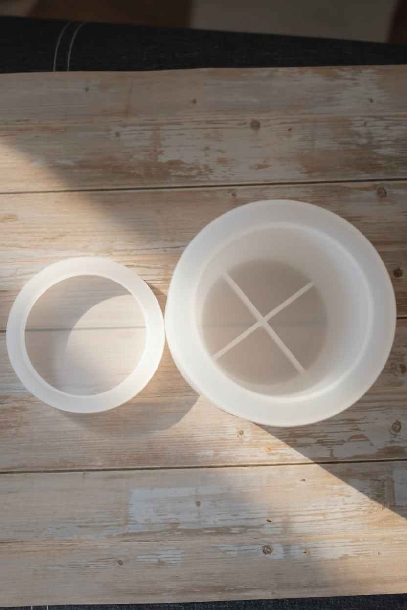 Silikonformen Set für Kerzengefäße mit Deckel, 2-teilig