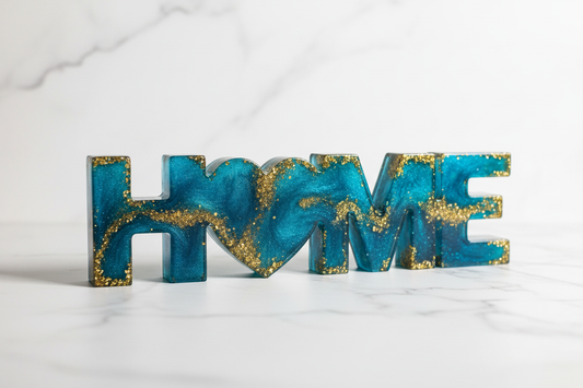 HOME Resin Teal Gold