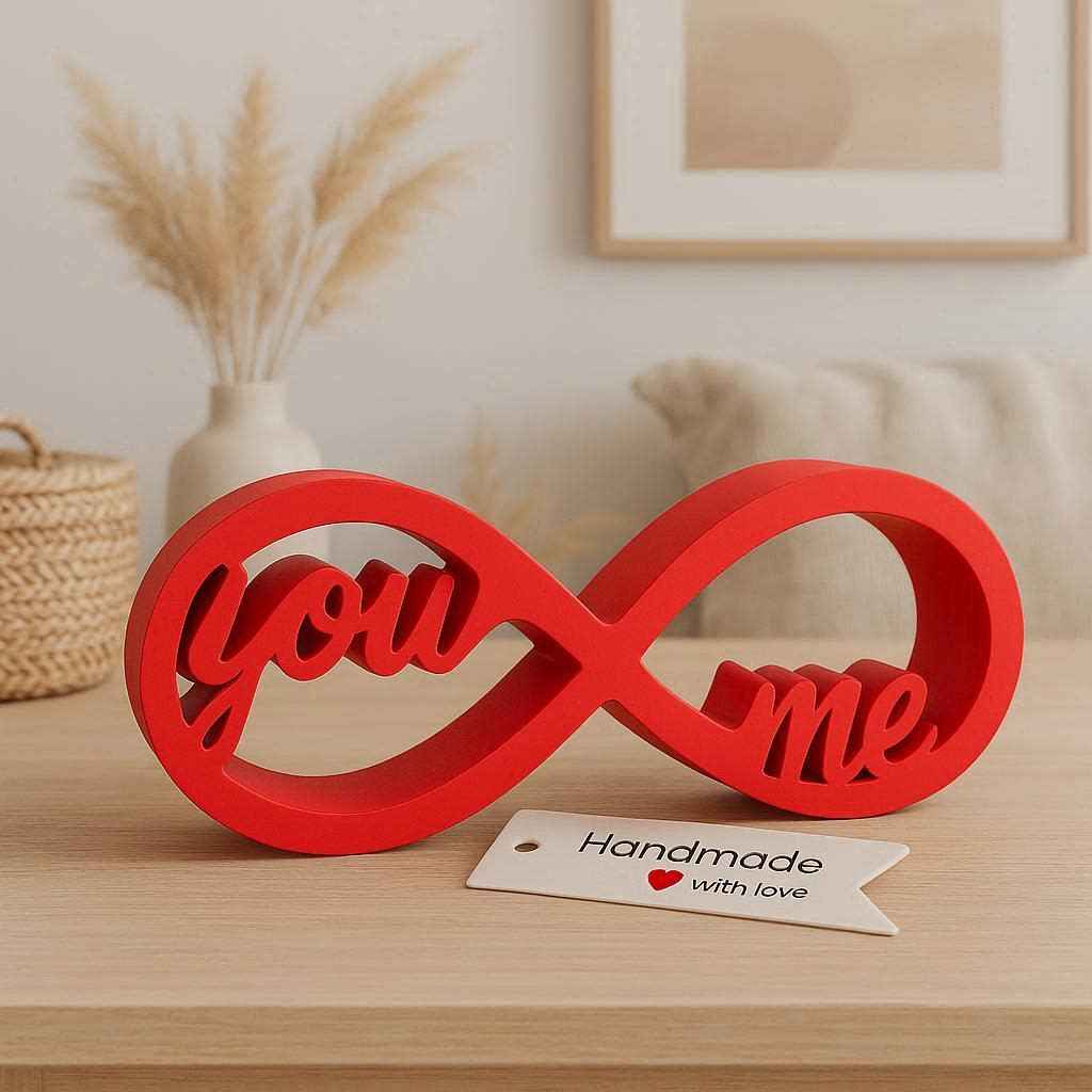 Gips-Deko You & Me Unendlichkeitssymbol für Paare