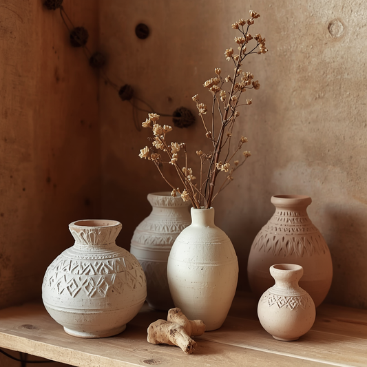 Handgefertigte Gipsvasen und Schalen für skandinavisches Flair - Cozy Nook Atelier