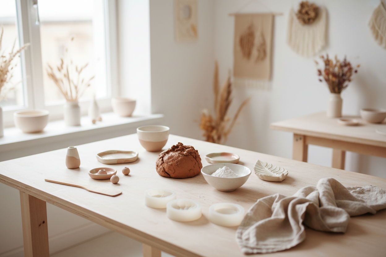 Zubehör und Materialien zum Töpfern und Gips Gießen