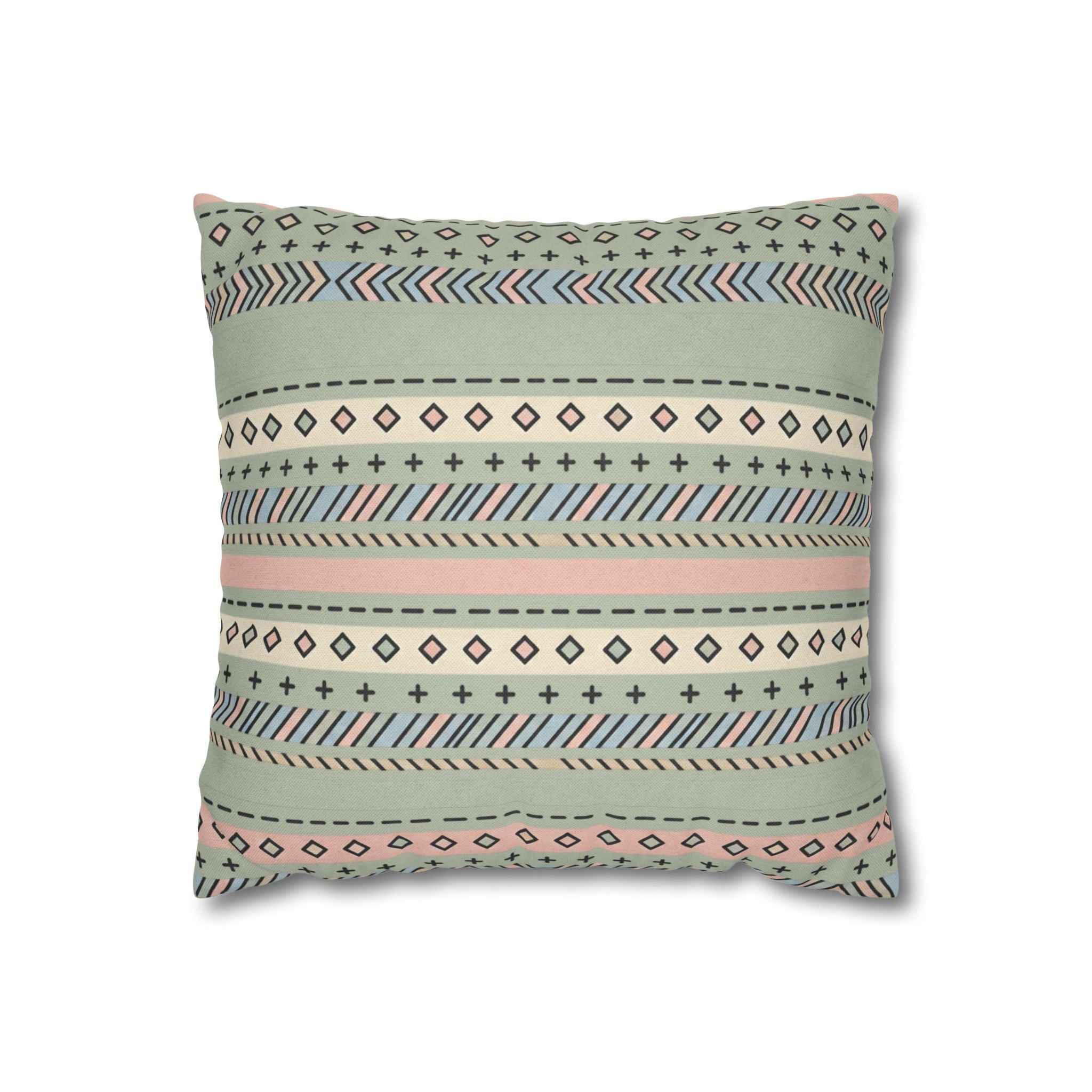 German Text Square Pillowcase — Spun Polyester Decorative Pillow Cover