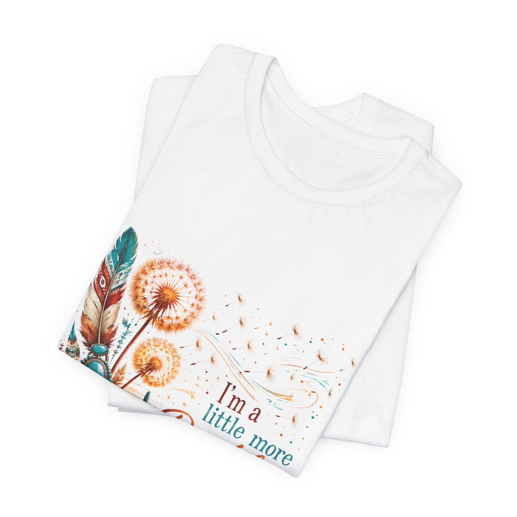 Boho Dandelion Damen T-Shirt mit Floral-Print Spruch