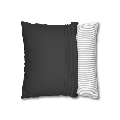Nordic Folk Animal Pillow Cover — Black & White Dala Horse Throw Pillowcase