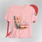 Boho Dandelion Damen T-Shirt mit Floral-Print Spruch