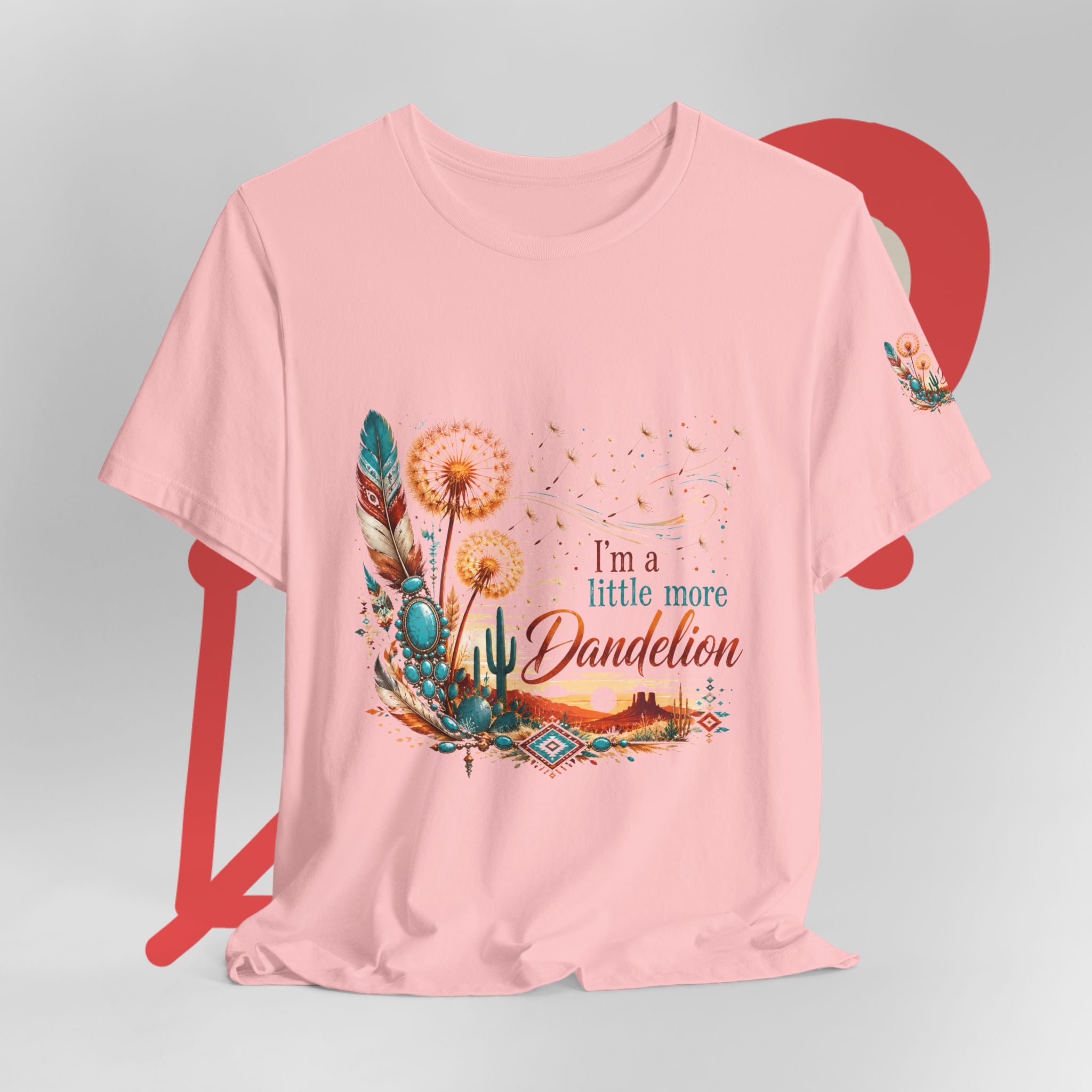 Boho Dandelion Damen T-Shirt mit Floral-Print Spruch