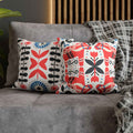 Florale Volkskunst Kunstwildleder Kissenhülle | Floral Folk Art Faux Suede Square Pillowcase