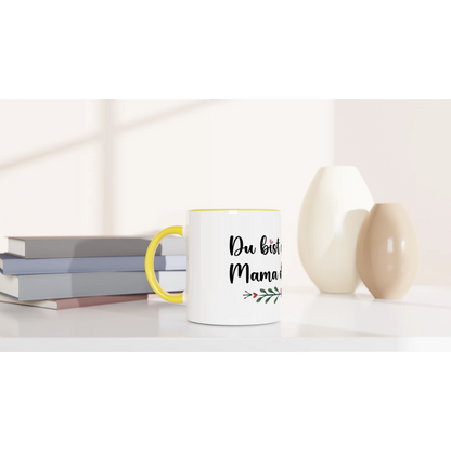 Weiße Keramiktasse 11oz mit Farbe an der Innenseite - Cozy Nook Atelier