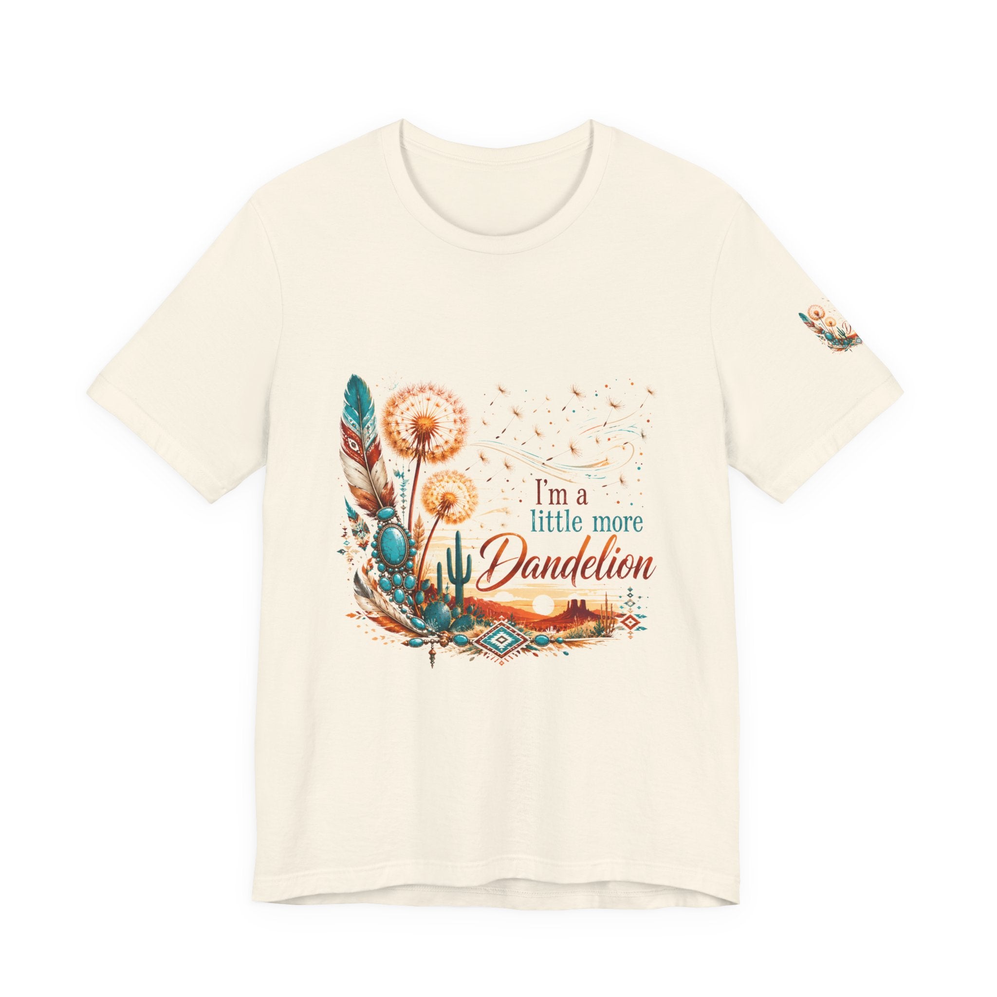 Boho Dandelion Damen T-Shirt mit Floral-Print Spruch