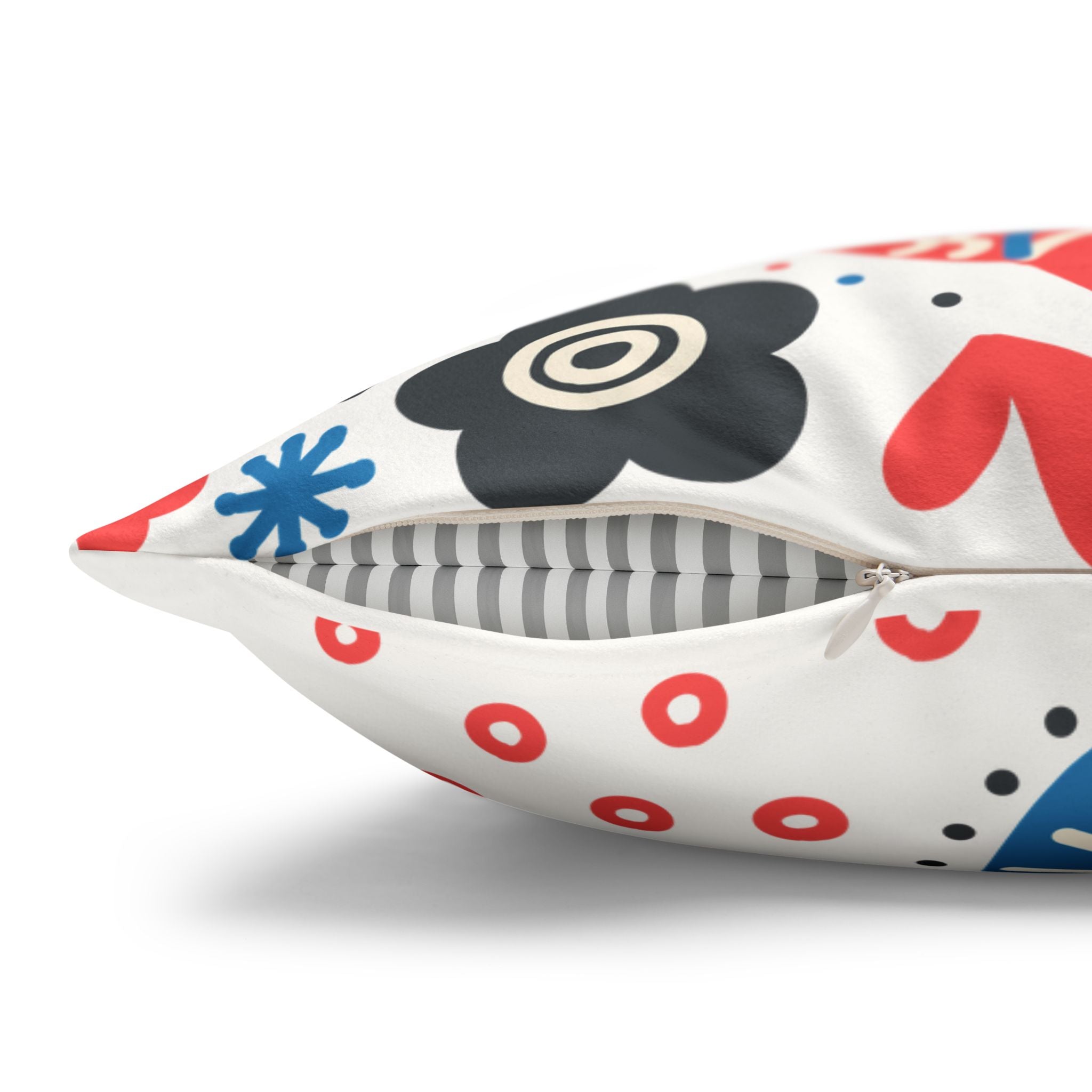 Florale Volkskunst Kunstwildleder Kissenhülle | Floral Folk Art Faux Suede Square Pillowcase