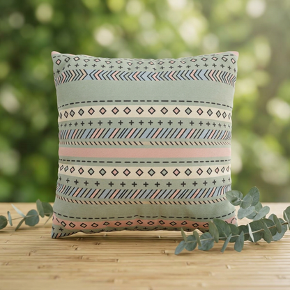 German Text Square Pillowcase — Spun Polyester Decorative Pillow Cover