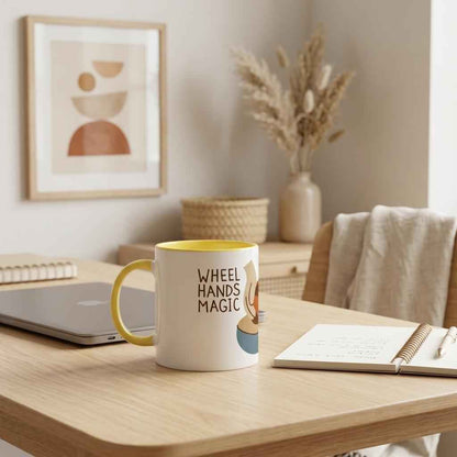 Magic Hands Keramiktasse 330 ml – Bunter Rand