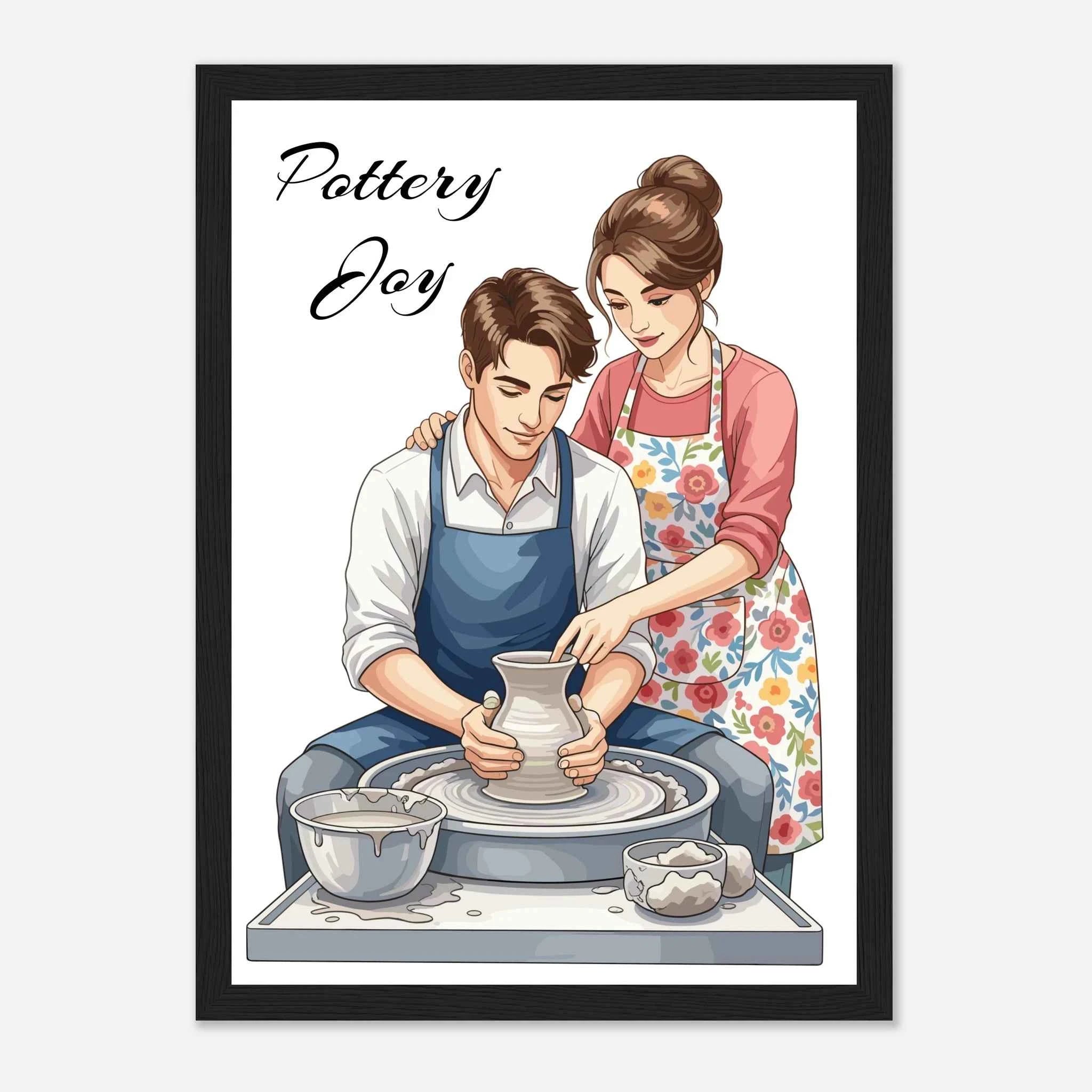 Pottery Joy | Klassisches Poster aus halbmattem Papier mit Holzrahmen 21x29.7 cm / 8x12"