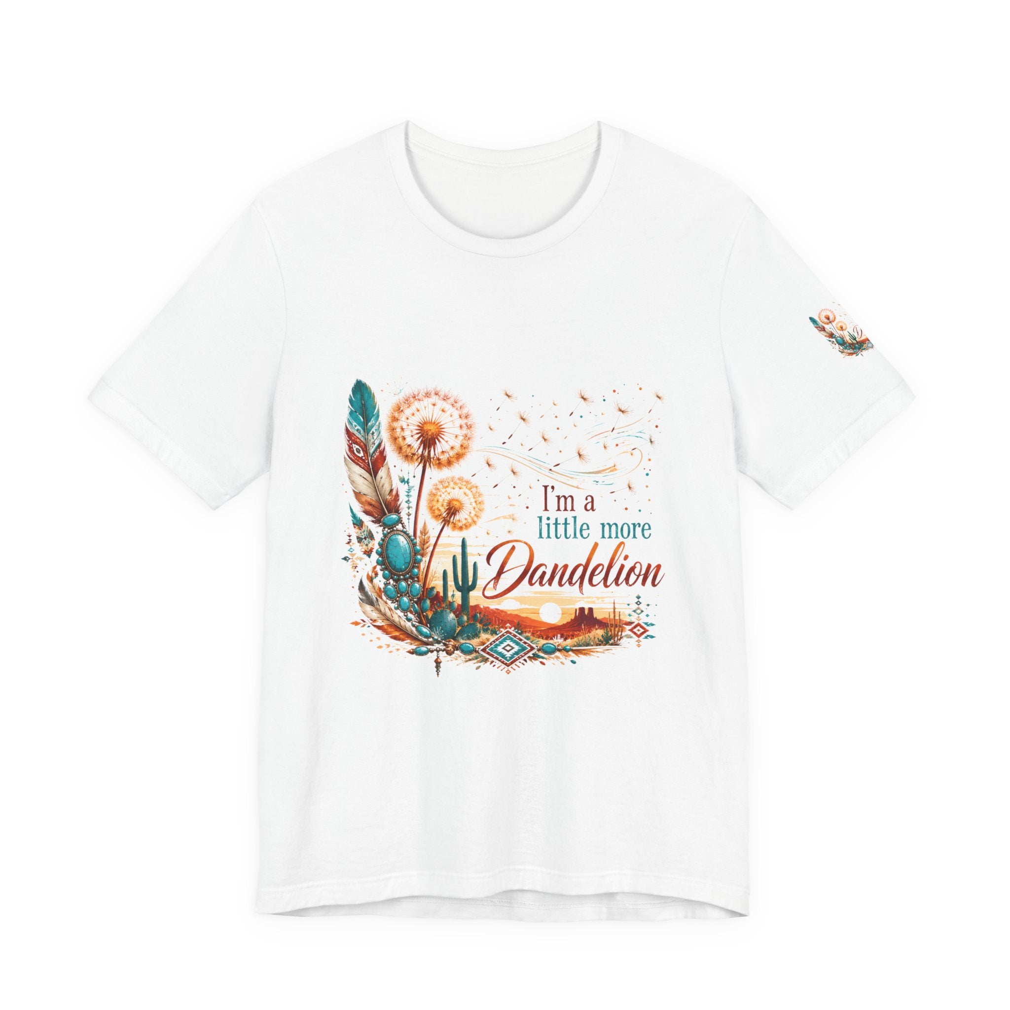 Boho Dandelion Damen T-Shirt mit Floral-Print Spruch