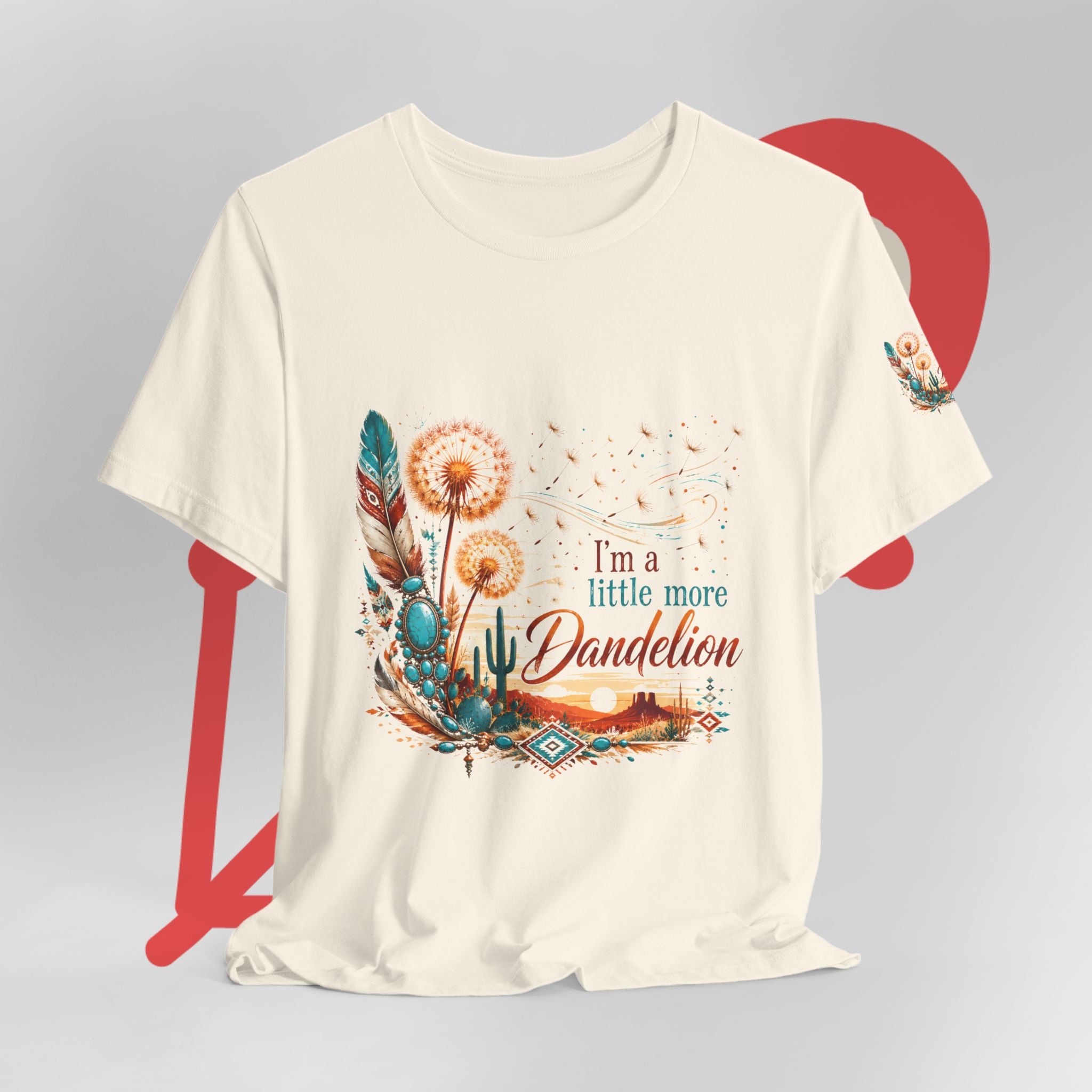 Boho Dandelion Damen T-Shirt mit Floral-Print Spruch
