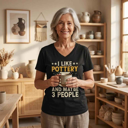 Pottery Love Unisex V-Neck T-Shirt Aus Baumwolle