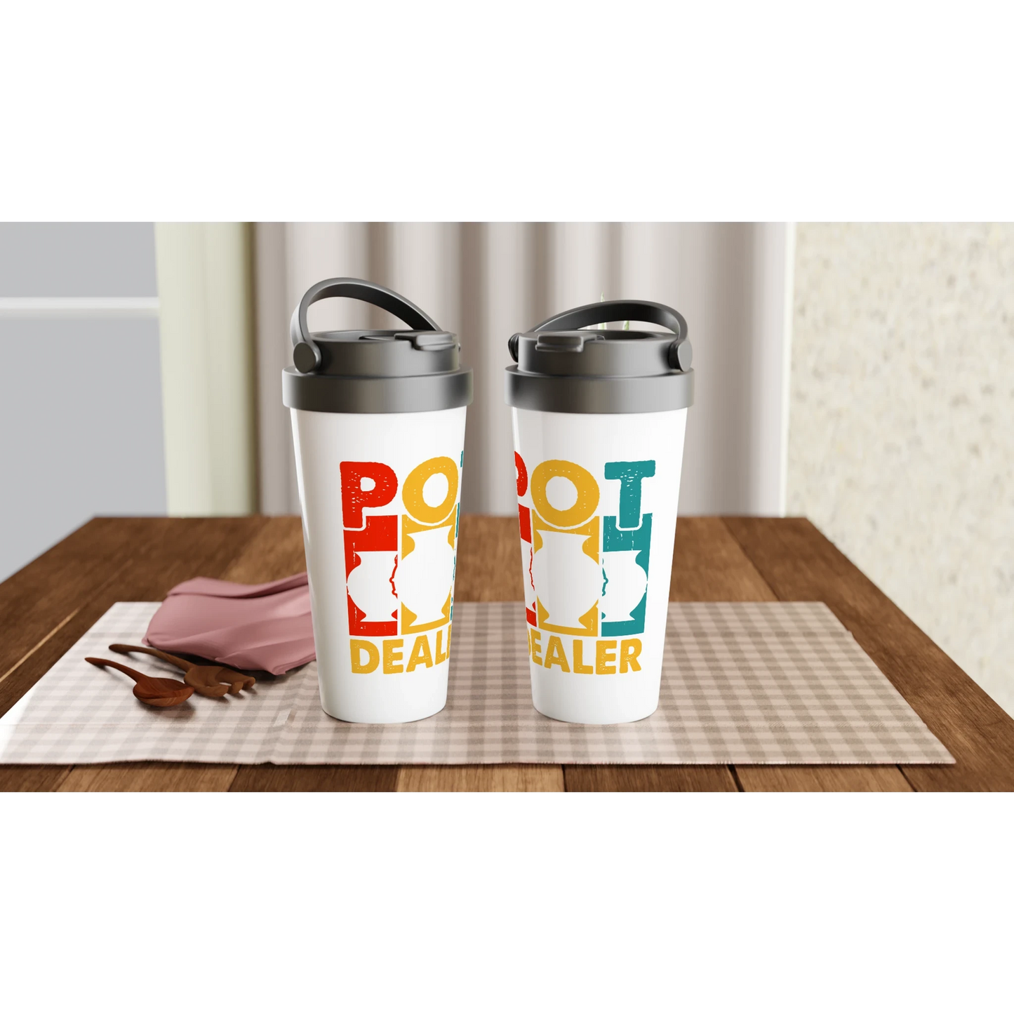 Weißer Edelstahl-Reisebecher (15oz)