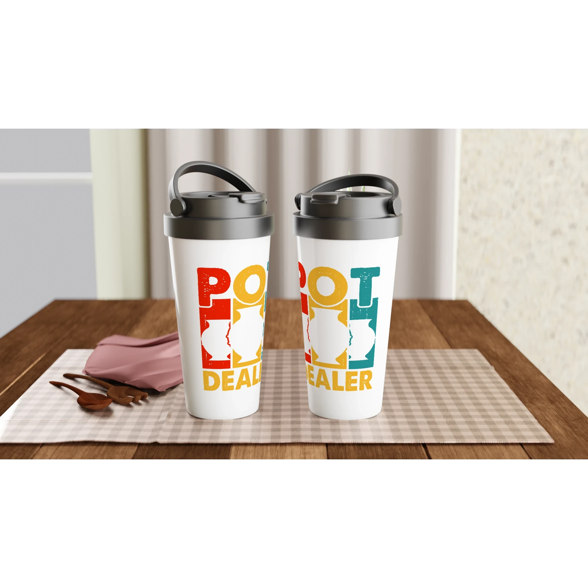 Weißer Edelstahl-Reisebecher (15oz)