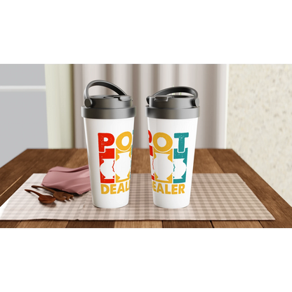 Weißer Edelstahl-Reisebecher (15oz)