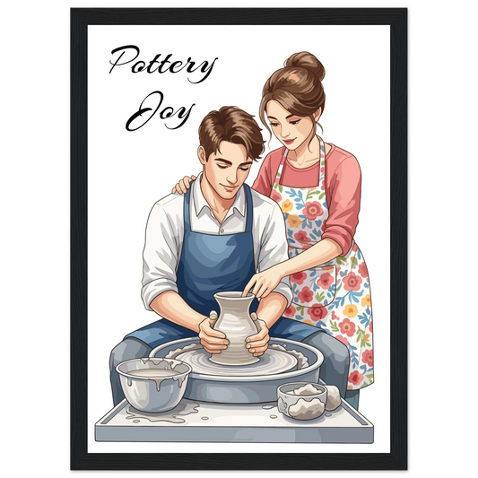 Pottery Joy | Klassisches Poster aus halbmattem Papier mit Holzrahmen 21x29.7 cm / 8x12"