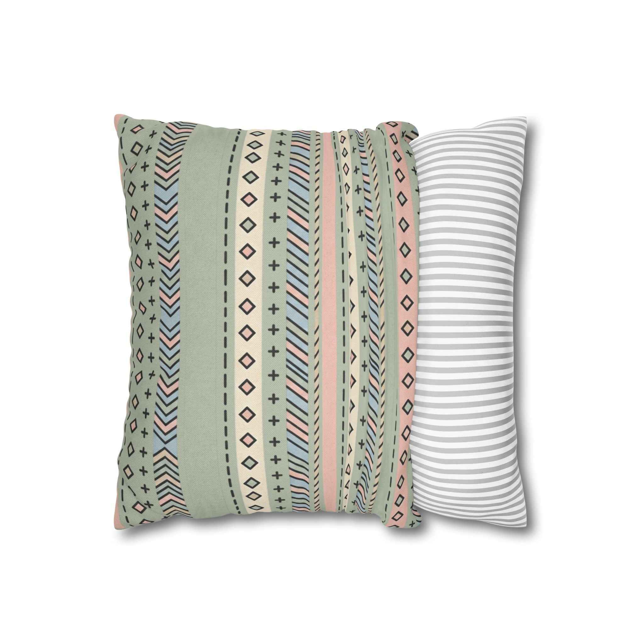 German Text Square Pillowcase — Spun Polyester Decorative Pillow Cover