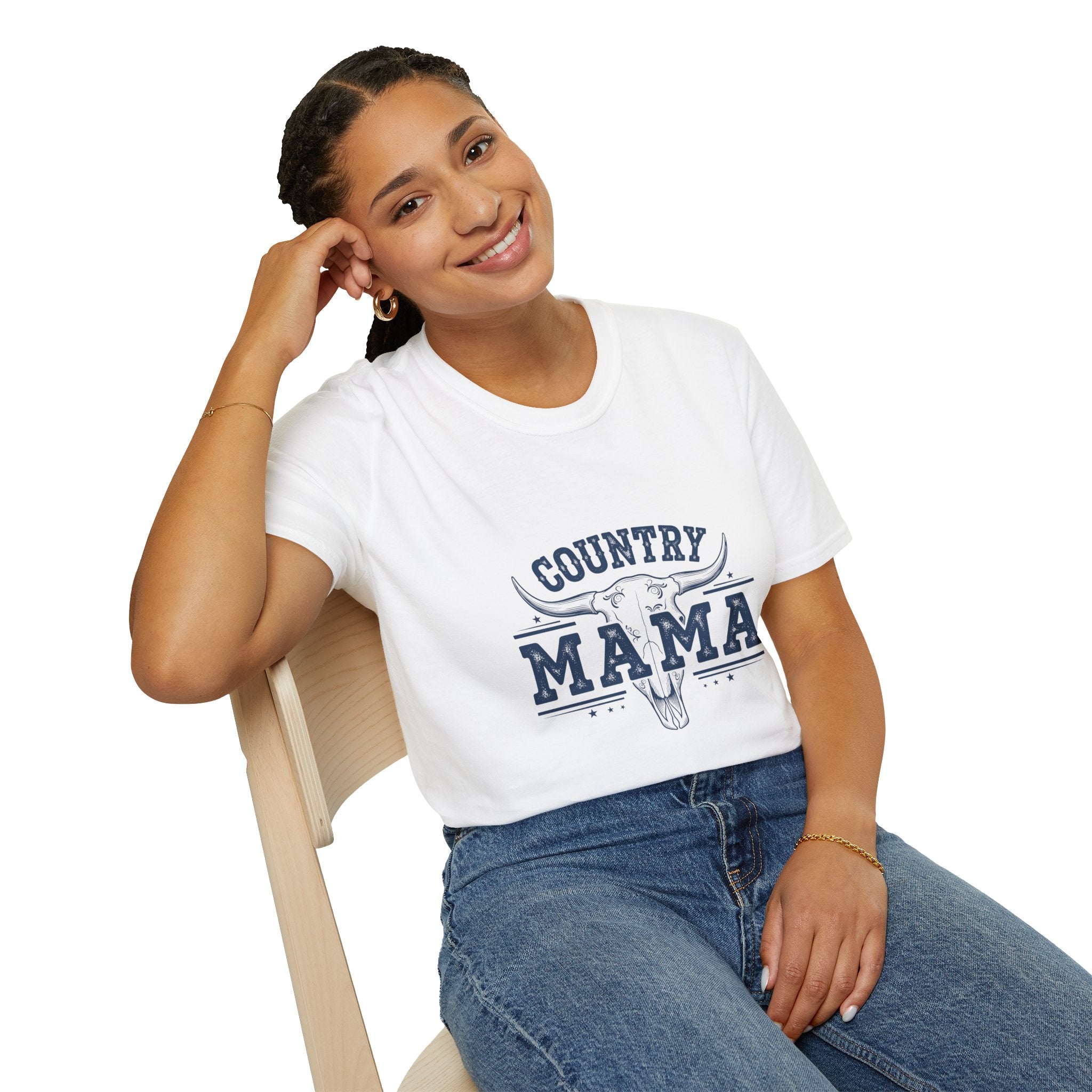 Country-Mama T-Shirt mit Western-Langhorn-Print