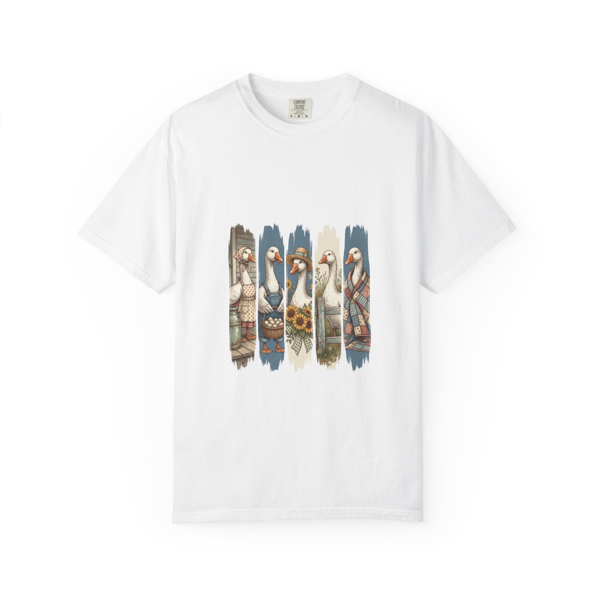 Vintage Farmhouse Gänse T-Shirt aus Schwerer Baumwolle