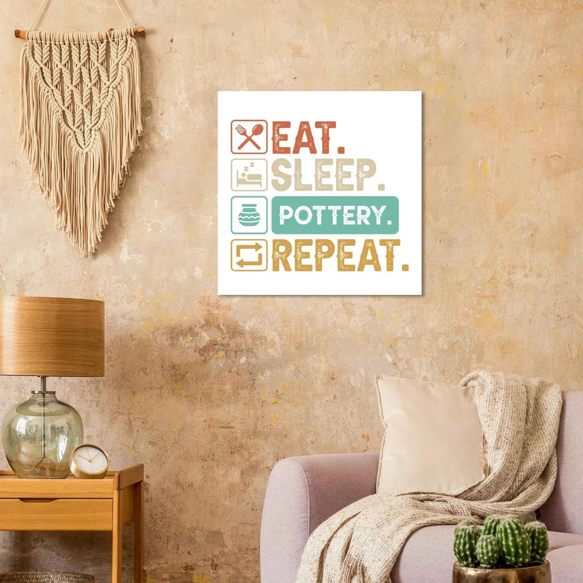 Eat Sleep Pottery Kunstdruck Poster – Matte Fine Art