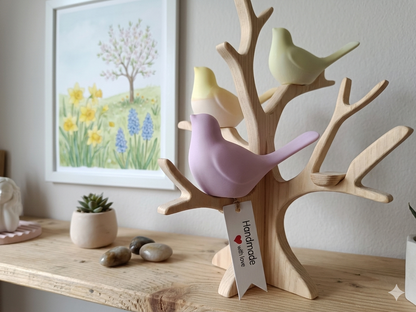 Handgefertigtes Gipsvogel-Set für individuelle Dekoration - Cozy Nook Atelier
