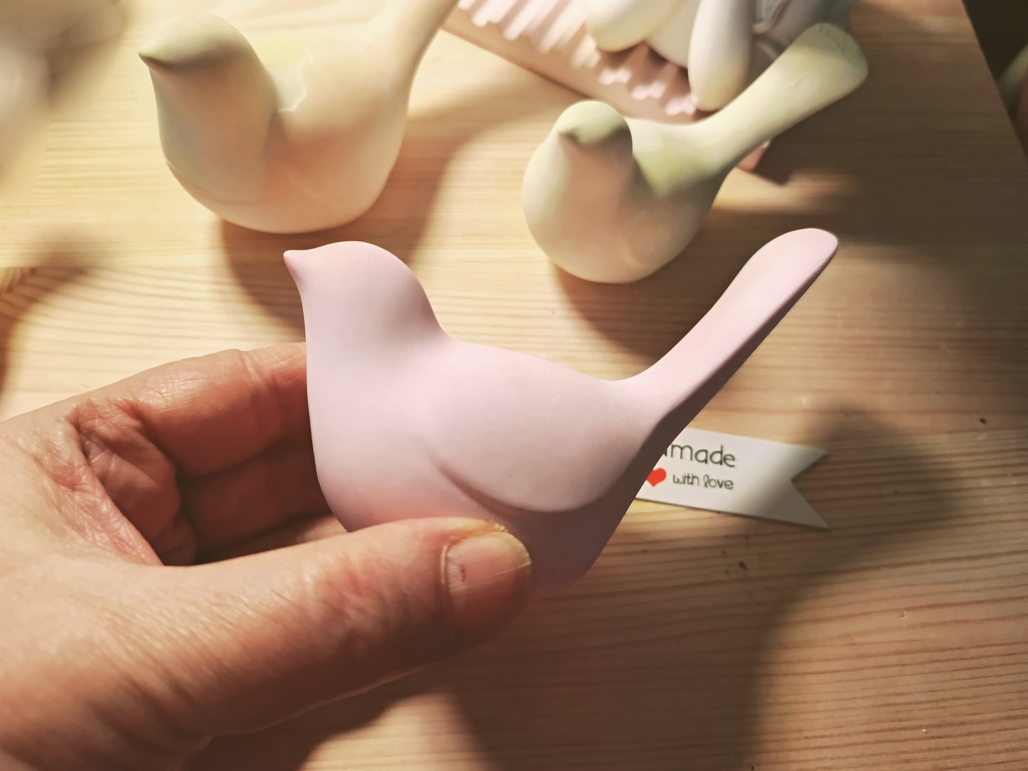 Handgefertigtes Gipsvogel-Set für individuelle Dekoration - Cozy Nook Atelier