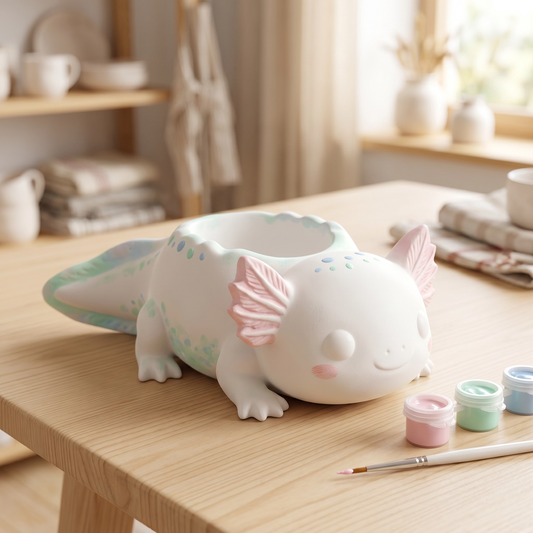 Handgefertigter Gips Axolotl