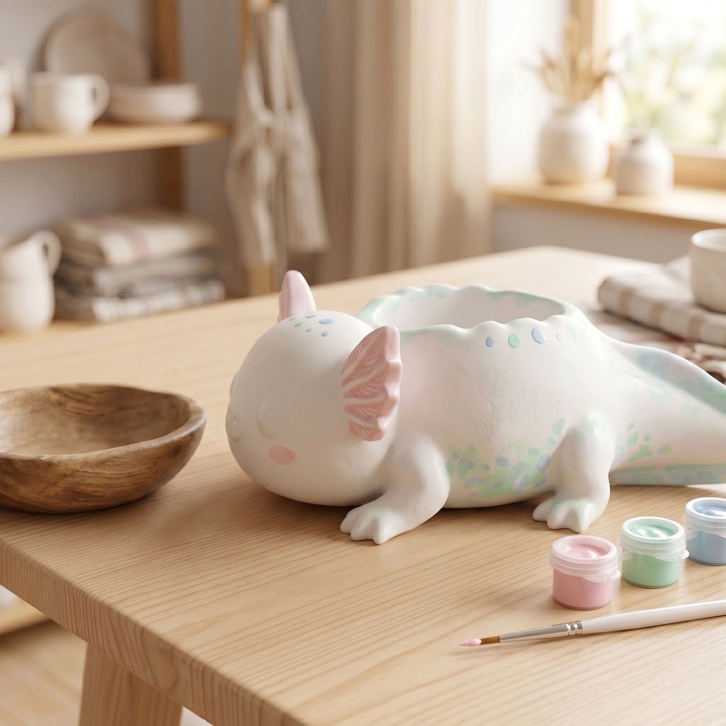 Handgefertigter Gips Axolotl