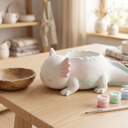 Handgefertigter Gips Axolotl