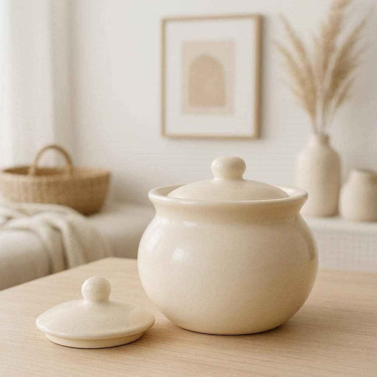 Zweiteilige Bauchform‑Dose mit Deckel – handgefertigt in Wunschfarbe