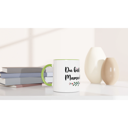 Weiße Keramiktasse 11oz mit Farbe an der Innenseite - Cozy Nook Atelier