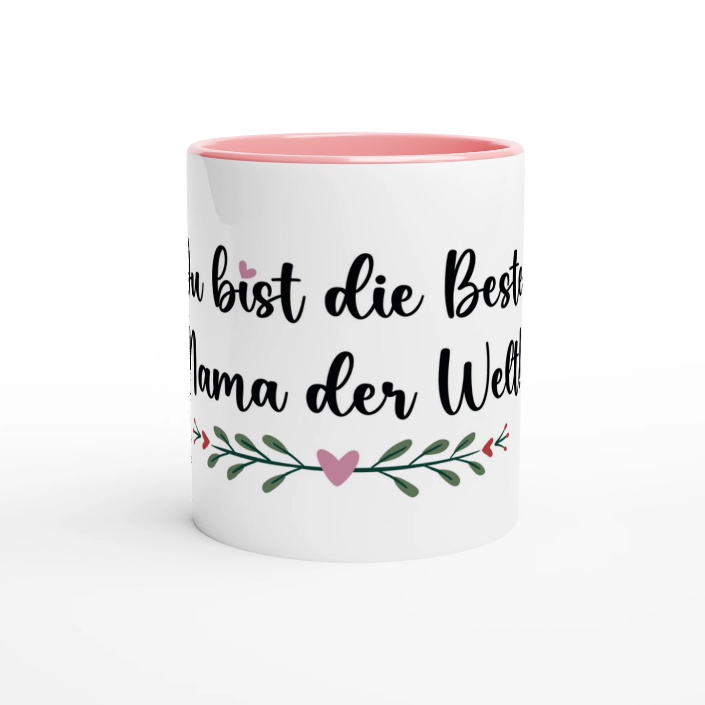 Weiße Keramiktasse 11oz mit Farbe an der Innenseite - Cozy Nook Atelier