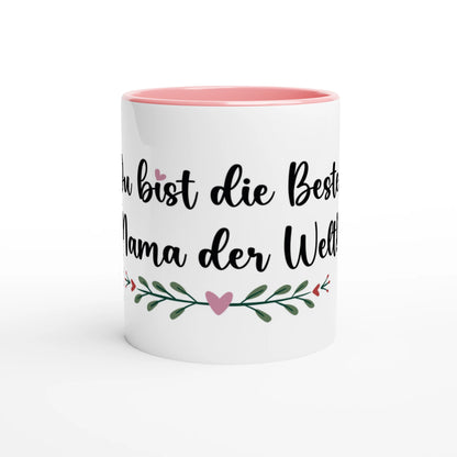 Weiße Keramiktasse 11oz mit Farbe an der Innenseite - Cozy Nook Atelier