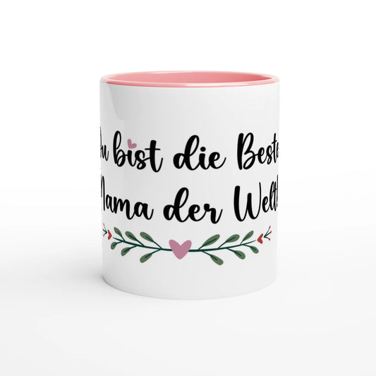 Weiße Keramiktasse 11oz mit Farbe an der Innenseite - Cozy Nook Atelier