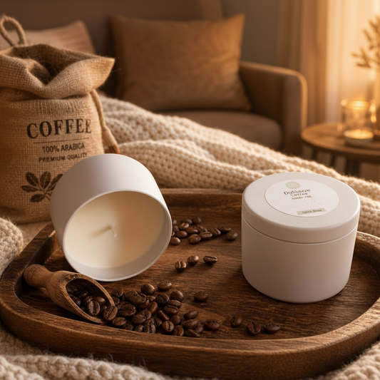 Coffee Duftkerze Flatlay