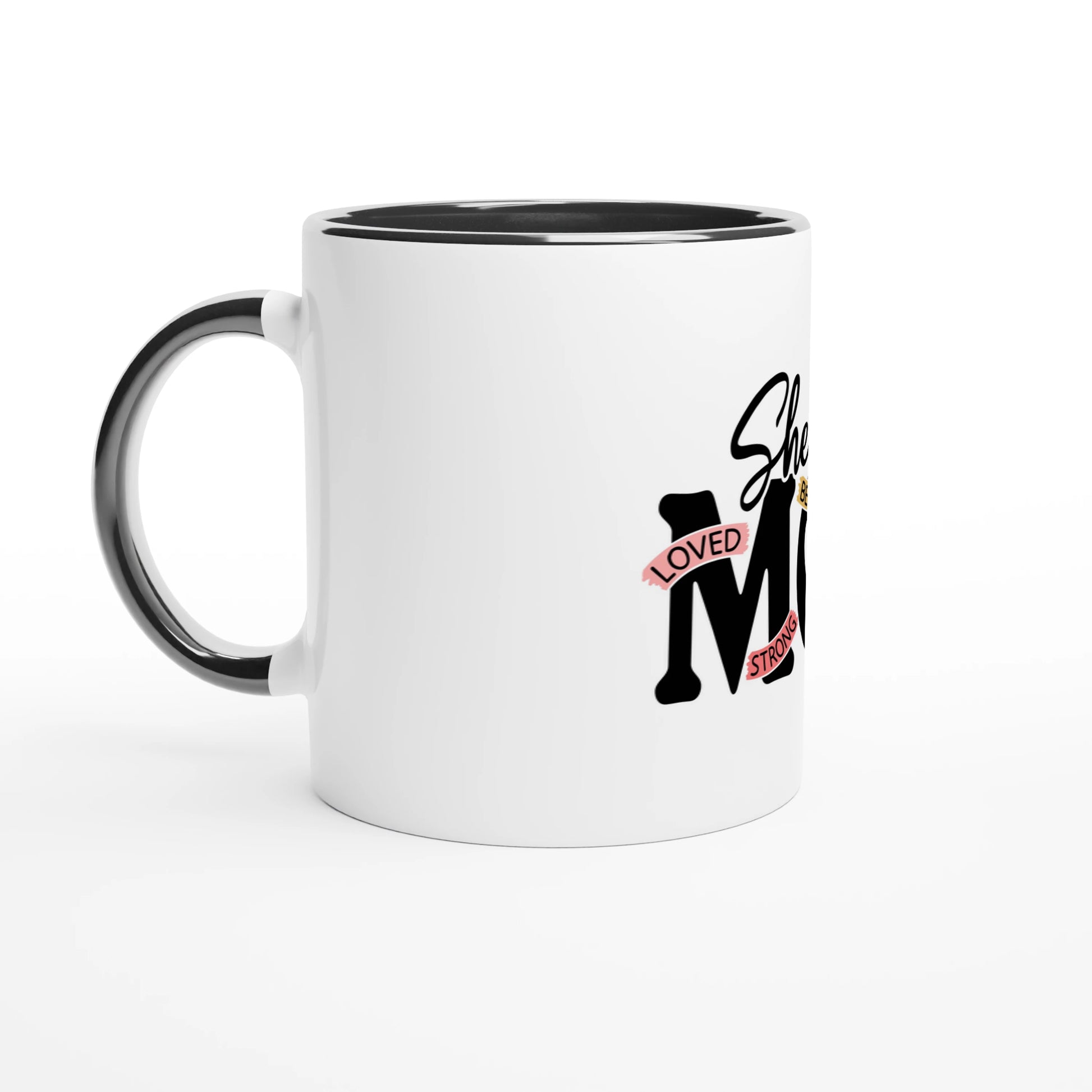 Weiße Keramiktasse 11oz mit Farbe an der Innenseite - Cozy Nook Atelier