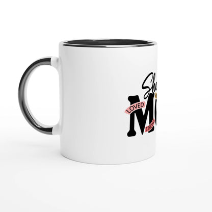 Weiße Keramiktasse 11oz mit Farbe an der Innenseite - Cozy Nook Atelier