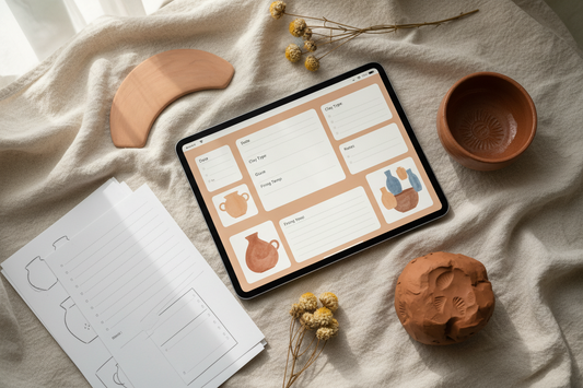 Digitales Pottery Logbuch für Töpferprojekte - Cozy Nook Atelier