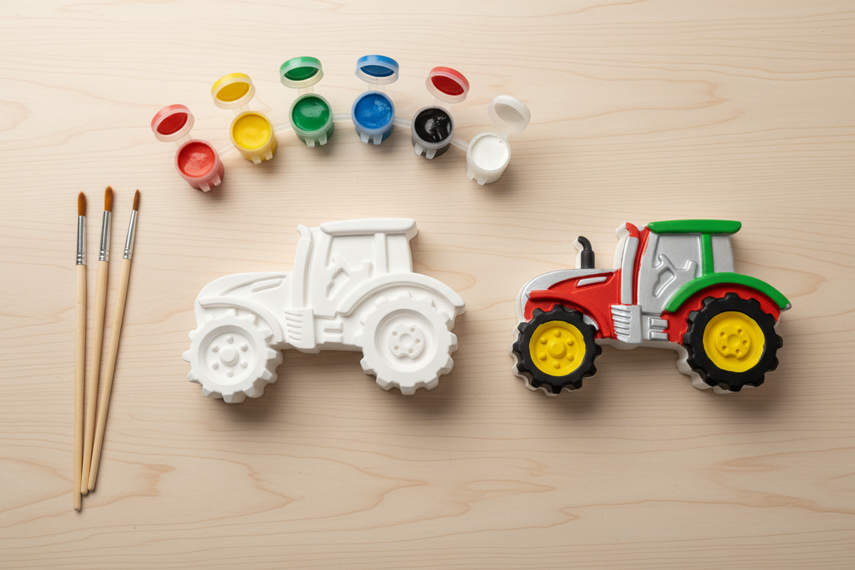 DIY Traktor Gips Malset – Kreativset mit Farben & Pinsel