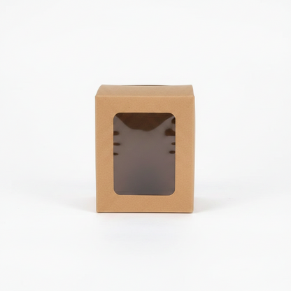 Geschenkbox Mit Sichtfenster Aus Kraftpapier 8×8×10 cm