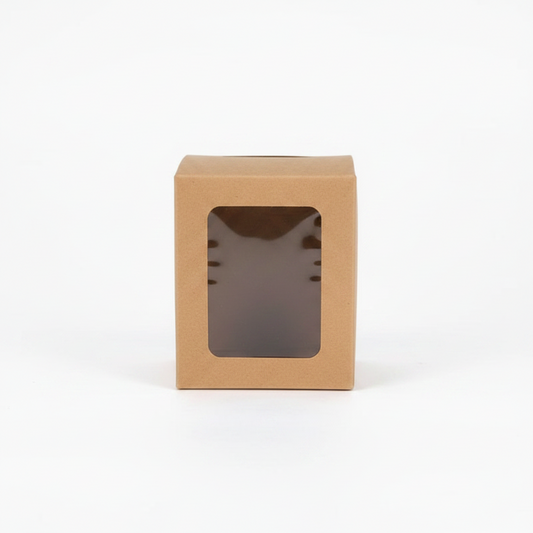 Geschenkbox Mit Sichtfenster Aus Kraftpapier 8×8×10 cm