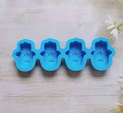 Silikon Gießform Hamsa-Hand 4-fach für Resin & Gips