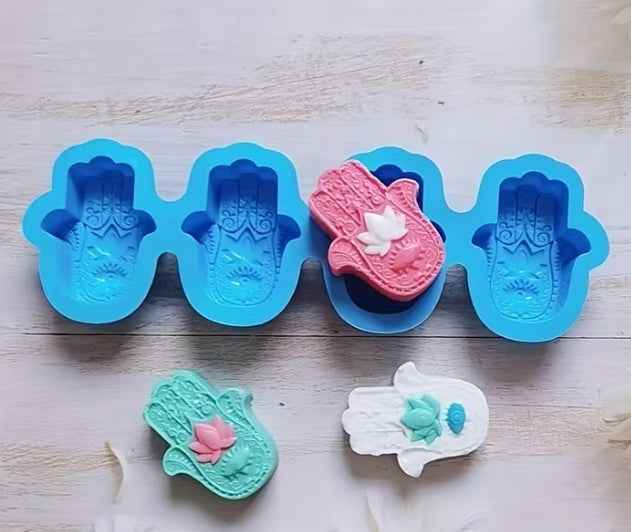 Silikon Gießform Hamsa-Hand 4-fach für Resin & Gips