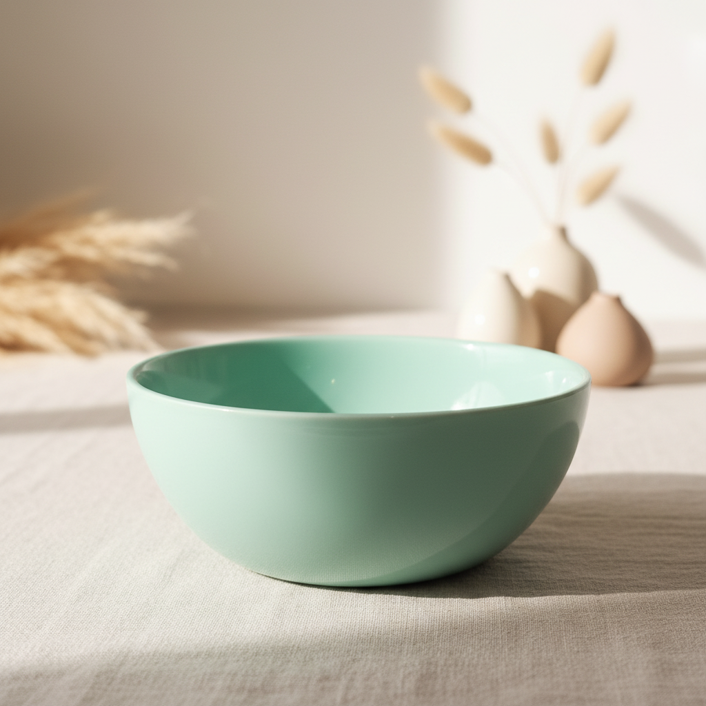Handgefertigte Gipsschale in Mint