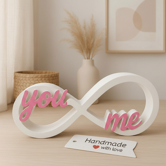 Gips-Deko You & Me Unendlichkeitssymbol für Paare