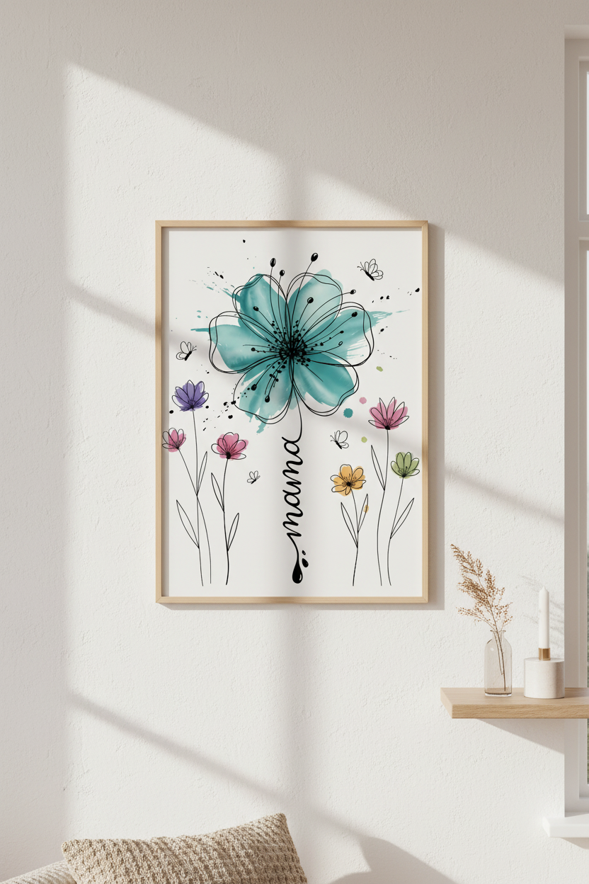 Mama Wandbild – Scandinavian Cozy Nook
